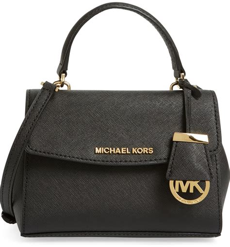 black and white flowered michael kors purse|michael kors black leather handbag.